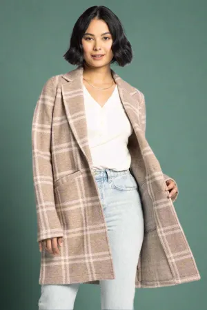 Kenzie Checkered Coat - Beige