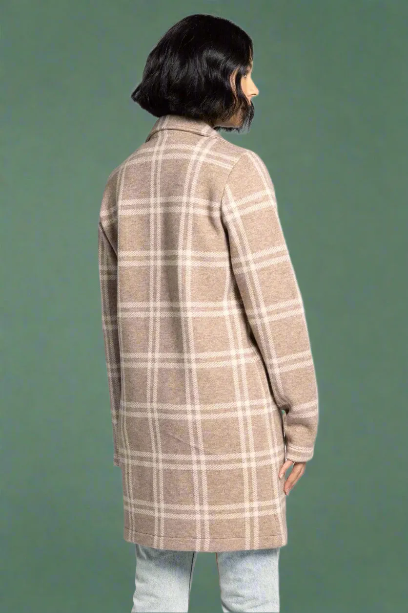 Kenzie Checkered Coat - Beige