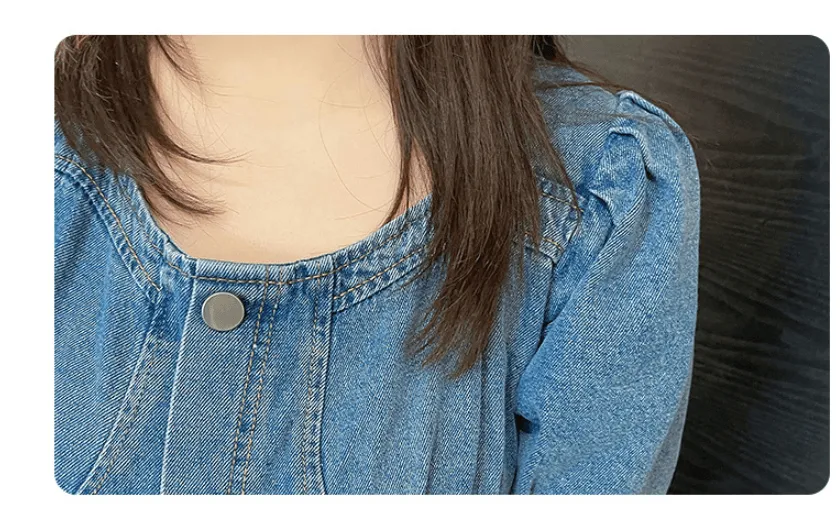 Korean Slim Short Denim Dress Large Size Women