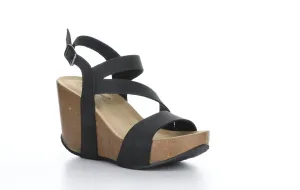 LAMAR Black Buckle Sandals