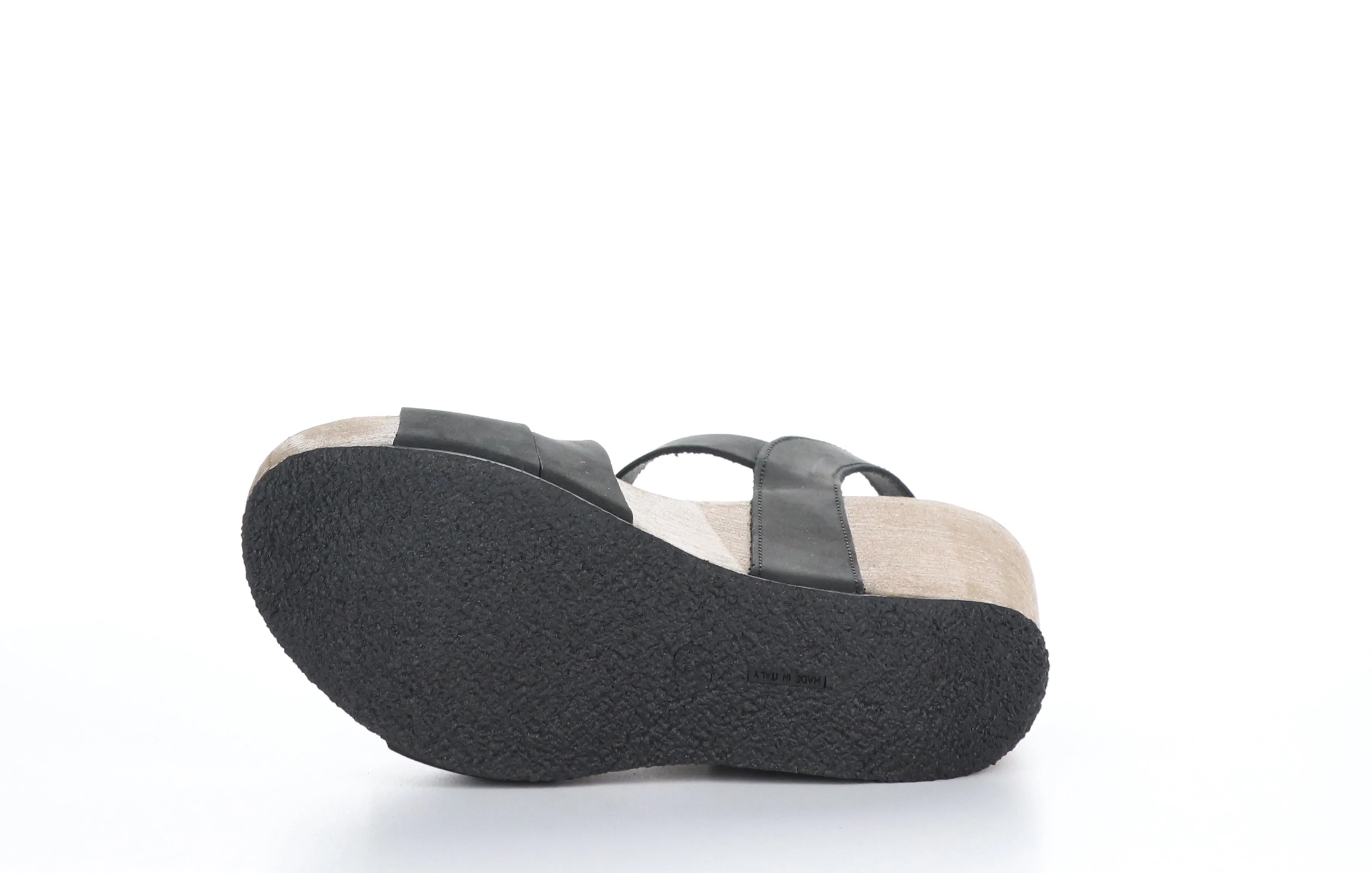 LAMAR Black Buckle Sandals