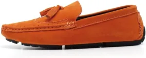 Men's Loafers Square Toe Wingtips Suede Vegan Leather with Tassel Anti-Slip Lightweight Flat Heel Outdoor Party Slip-ons