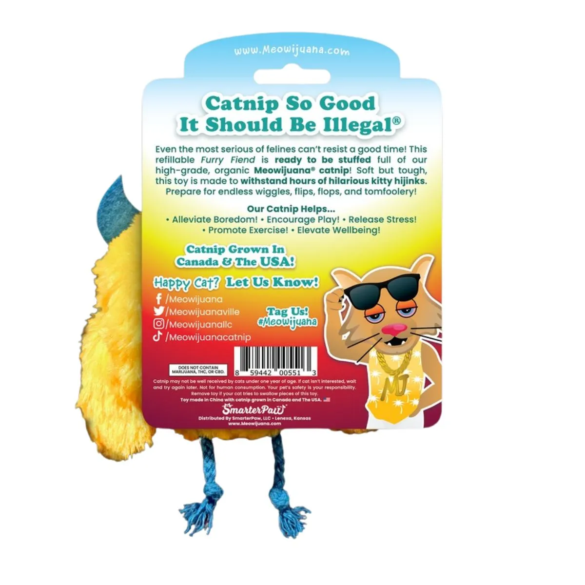 Meowijuana Get Silly Refillable Furry Fiend Cat Toy