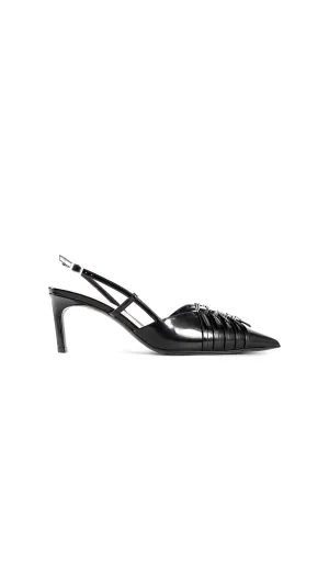 Patent Slingback Pumps - Black