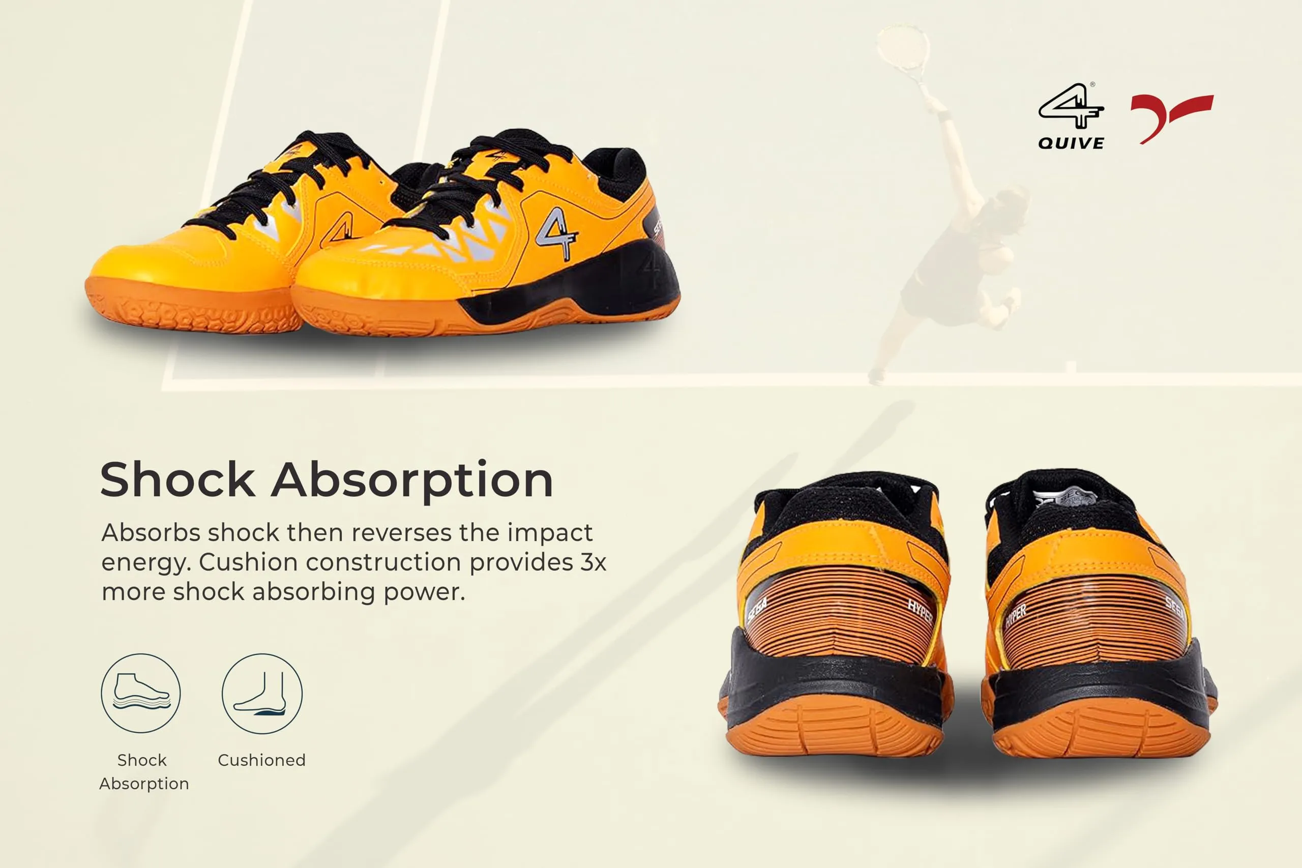 QUIVE SEGA HYPER Badminton Squash Volleyball Court Shoes
