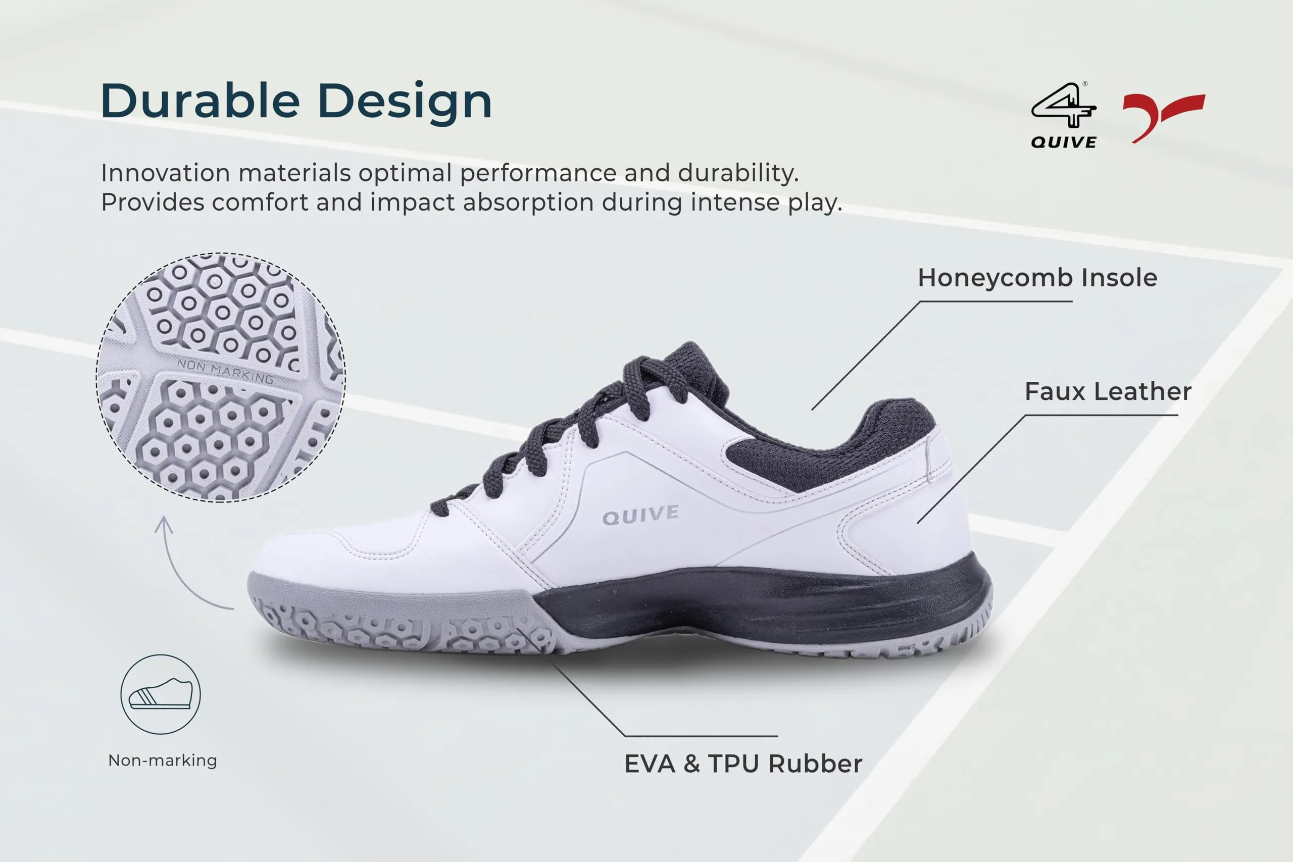QUIVE SEGA HYPER Badminton Squash Volleyball Court Shoes