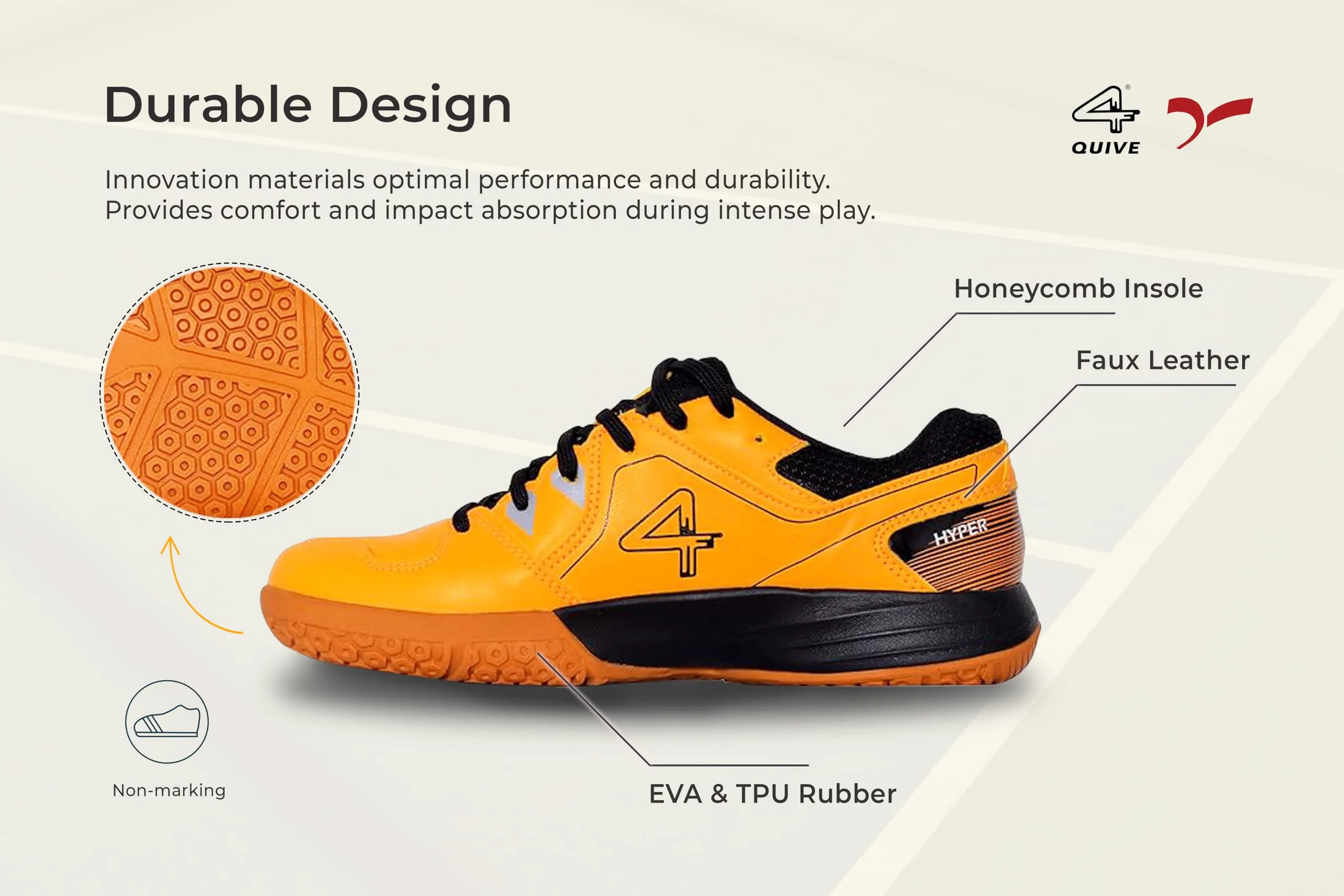 QUIVE SEGA HYPER Badminton Squash Volleyball Court Shoes