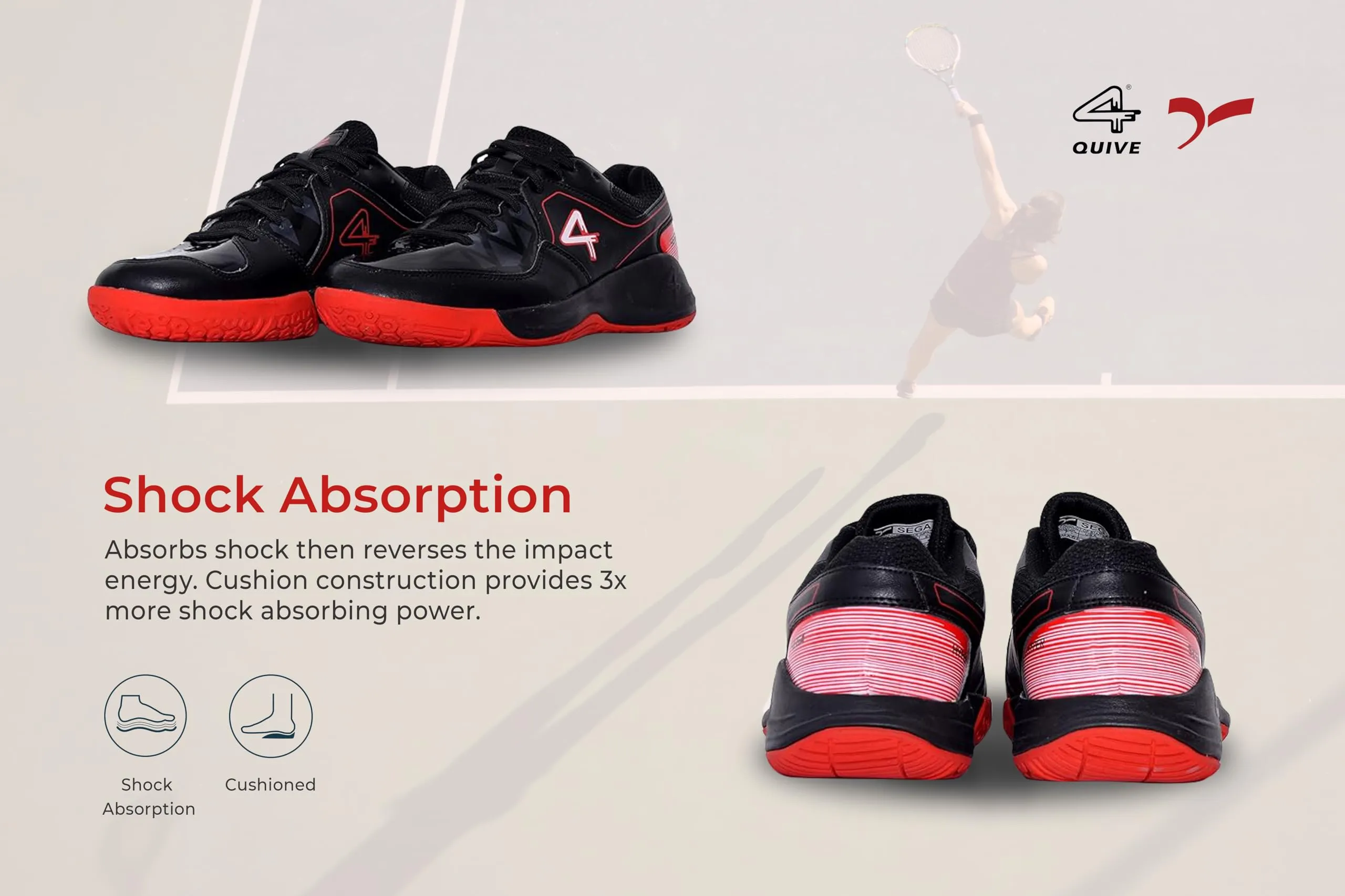 QUIVE SEGA HYPER Badminton Squash Volleyball Court Shoes