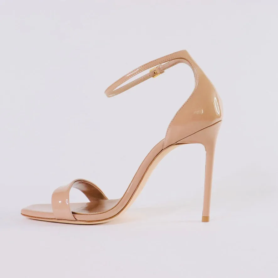 SAINT LAURENT Amber Sandals 105 in Patent Leather