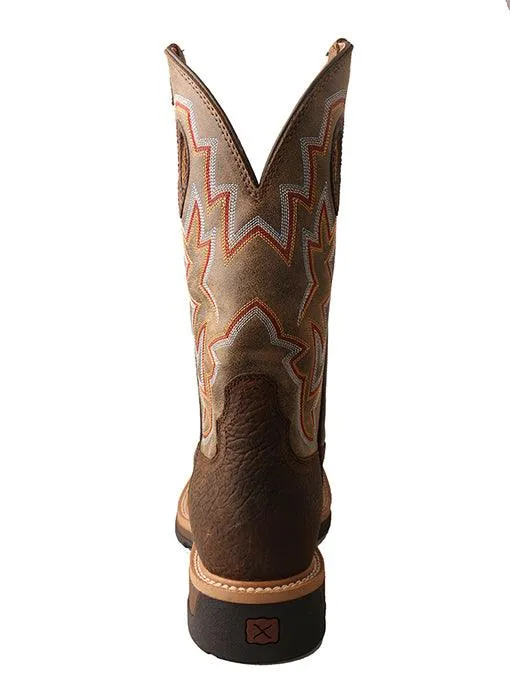 Twisted X Men's Taupe & Bomber Brown Lite Weight Square Toe Work Boots MLCW022