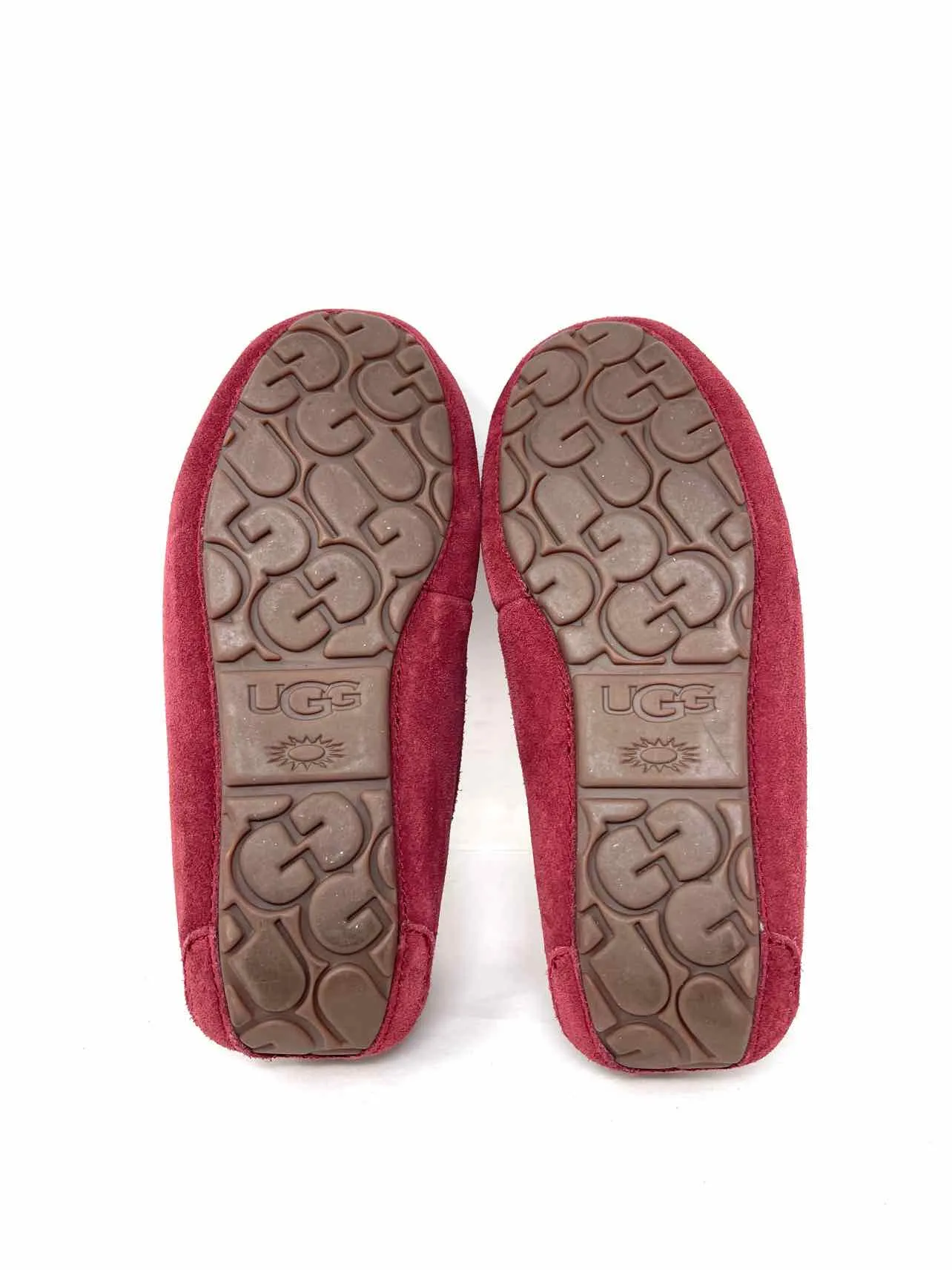 UGG Size 5 Red/Silver Rhinestones Suede Shoes Loafers