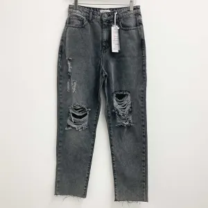 Urban Bliss by New Look Dark Grey Ripped Mom Jeans UK10